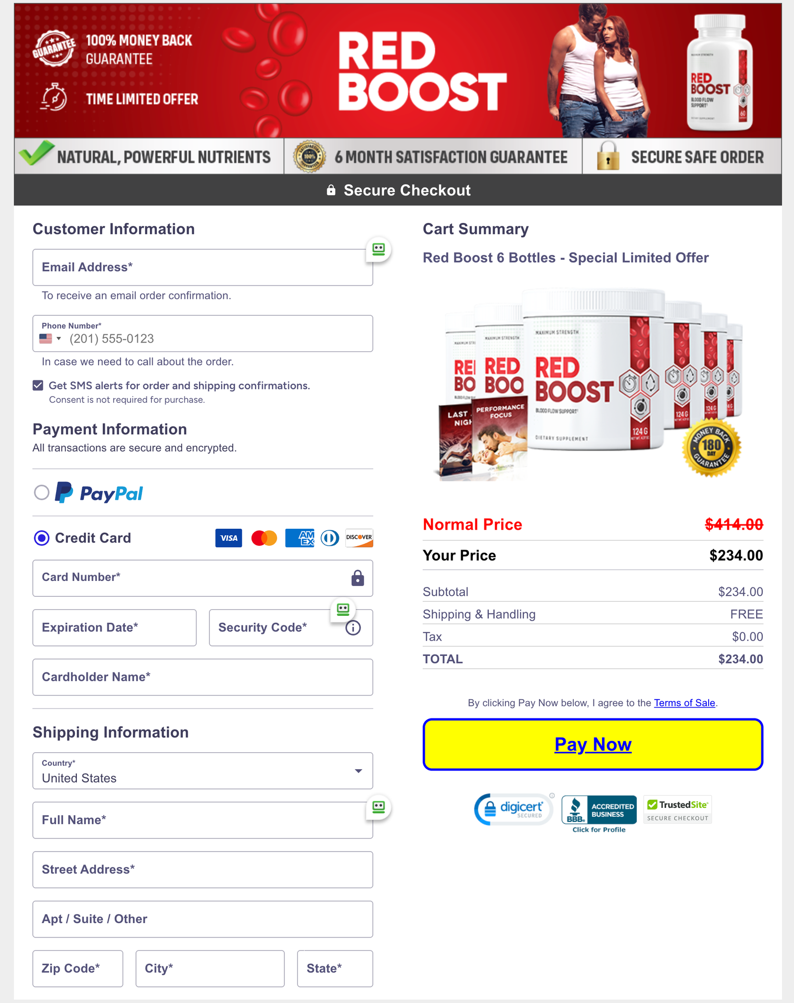 Red Boost Official Website Secure Order Page
